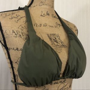 Vix Triangle Halter Bikini Top Green Medium